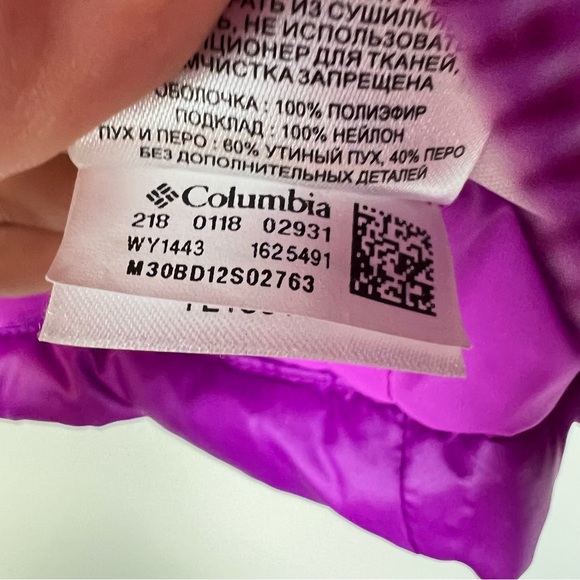 Columbia Girls Magenta Pink Puffer Jacket Size L 14-16 - Picture 8 of 8